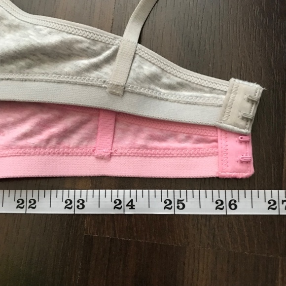 George Girls Training Bras XL Bundle Lot Cotton Pink and Grey Bundle Soft - Picture 4 of 5